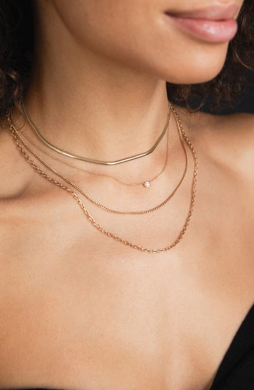 Zoë Chicco 14k Gold Flat Snake Chain Necklace In Yellow Gold