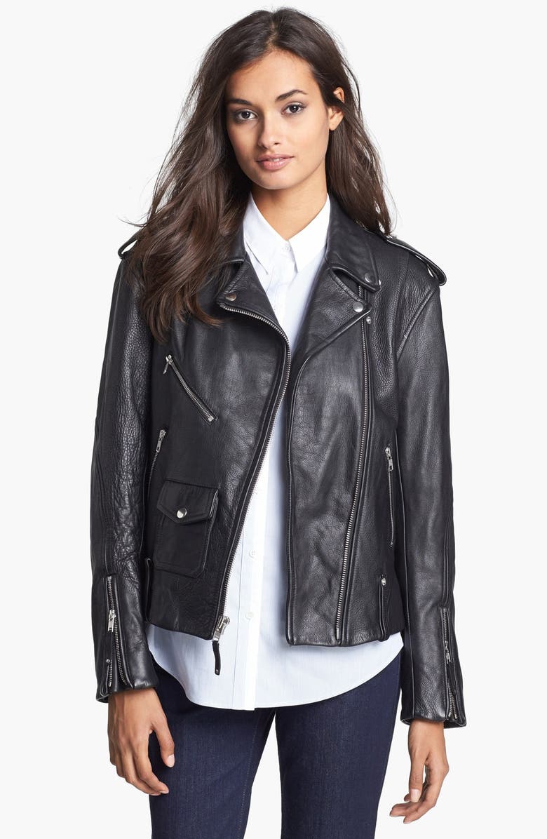Theory Leather Moto Jacket, Sweater & Pants | Nordstrom