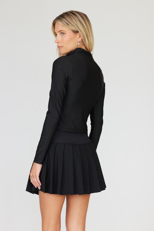 Goldie Byrd Long Sleeve Smoothing Zip Top In Black