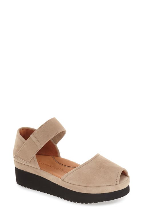 Amadour Platform Sandal in Taupe Suede Leather
