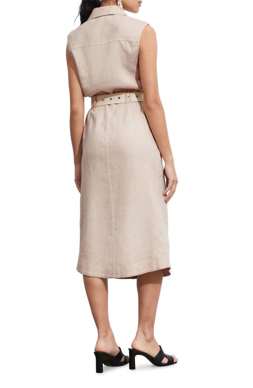 Shop & Other Stories Sleeveless Linen Shirtdress In Beige Dusty Light