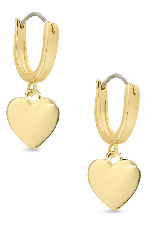 Shop Lily Nily Kids' Heart Drop Hoop Earrings In Gold