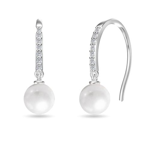 Donatello Gian Sterling Silver Pearl And Crystal Earrings In Silver