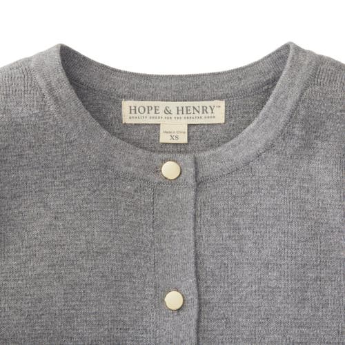 Hope & Henry Baby Girls' Milano Stitch Cardigan, Infant In Gray