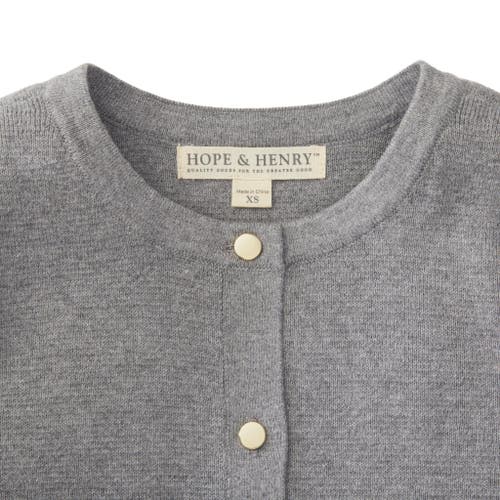 Shop Hope & Henry Baby Girls' Milano Stitch Cardigan, Infant In Gray