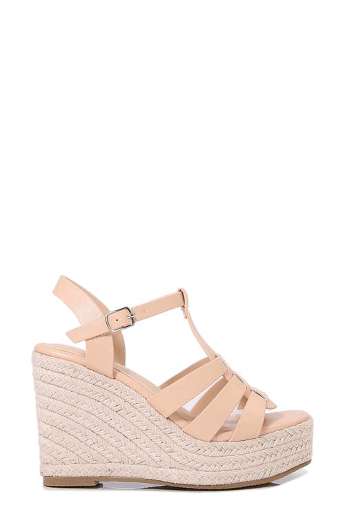 Shop Berness Lotus Espadrille Wedge Platform Sandal In Beige
