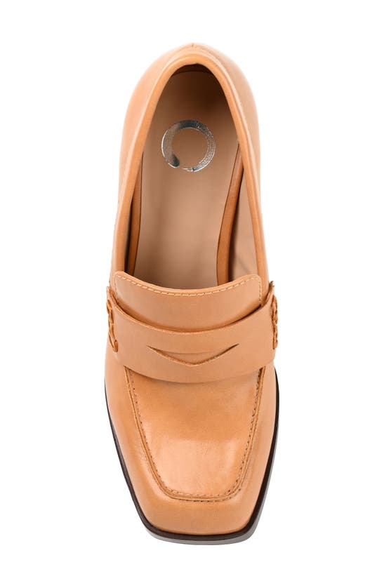 Journee Collection Ezzey Platform Penny Loafer Pump In Tan ModeSens