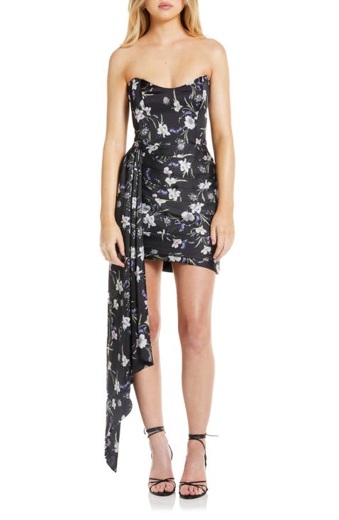 Chasing Dawn Strapless Floral Minidress