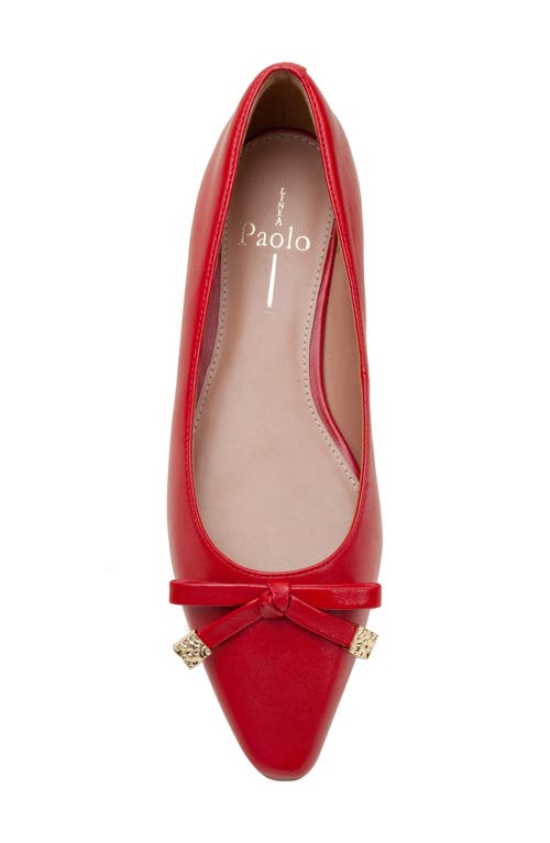 Linea Paolo Nicolis Pointed Toe Flat In Lipstick Red