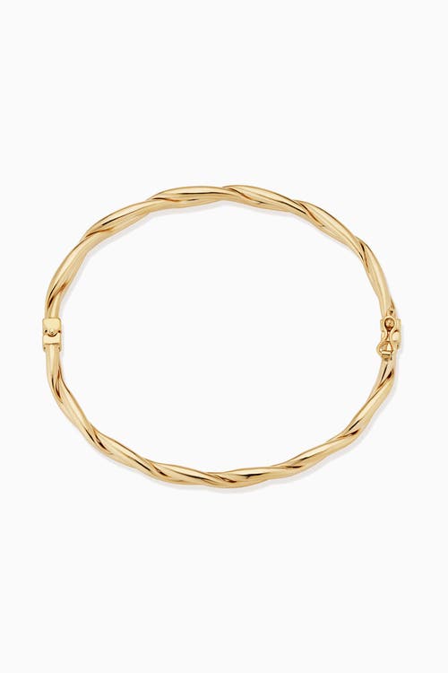 Shop Oradina 14k Yellow Gold Amore Bangle