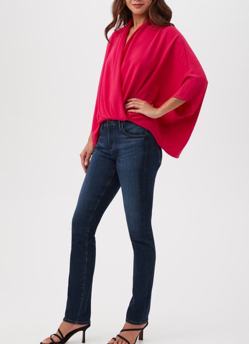 Trina Turk Concourse Draped Georgette Top In Fairy Fuchsia