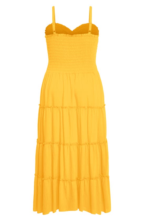 Shop City Chic Alisa Smocked Sleeveless Maxi Dress In Sunshine