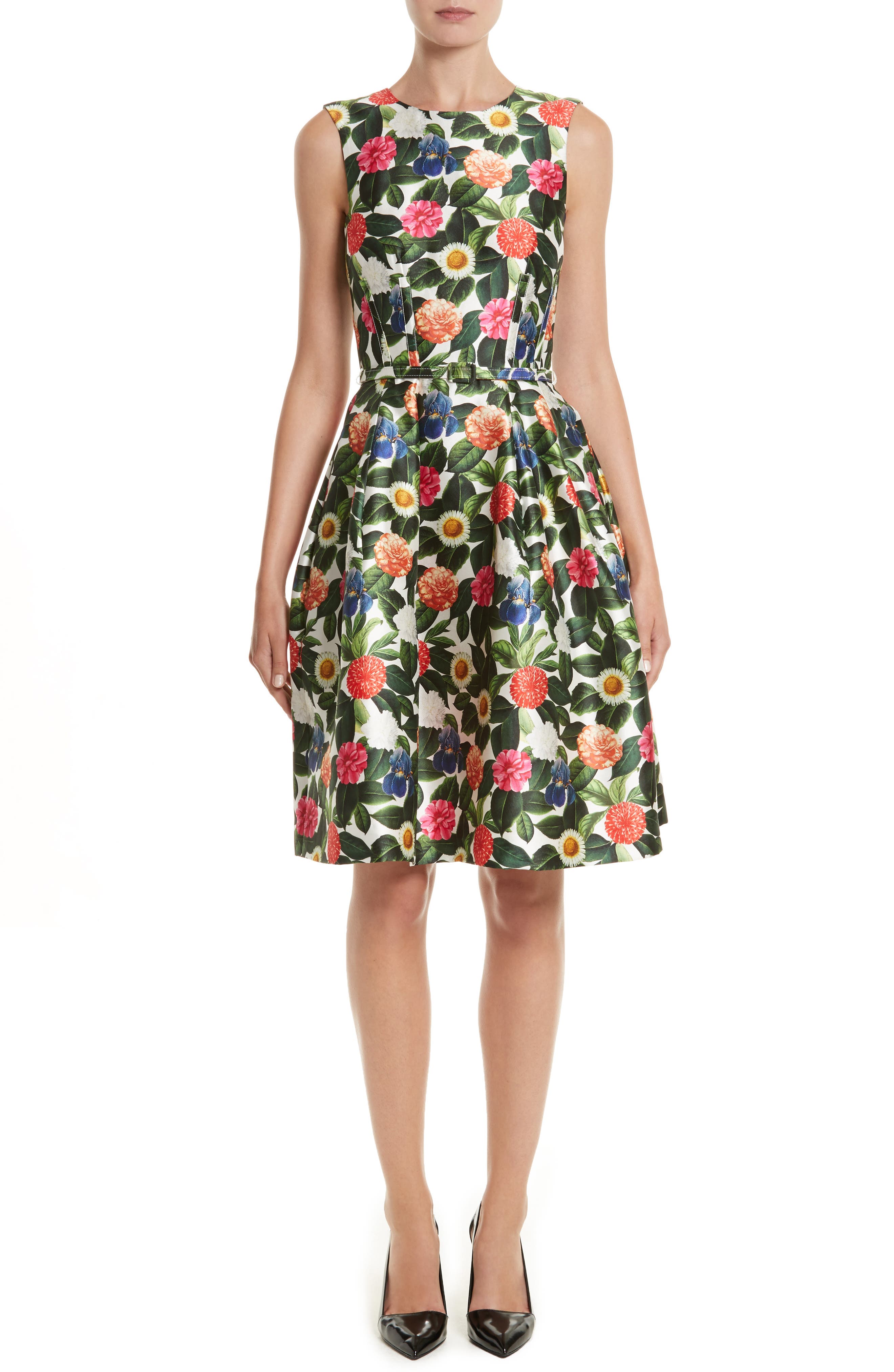 oscar de la renta fit and flare dress