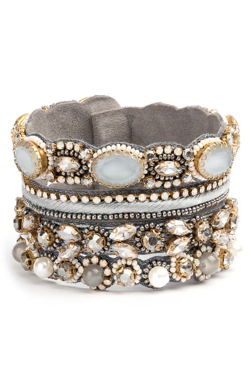 Deepa Gurnani Brixie Stack Bracelet In Gray