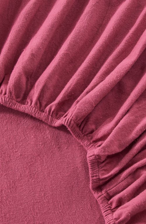 Woven & Weft Solid Cotton Flannel Sheet Set In Pink Frost