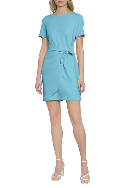 Short Sleeve Faux Wrap Minidress