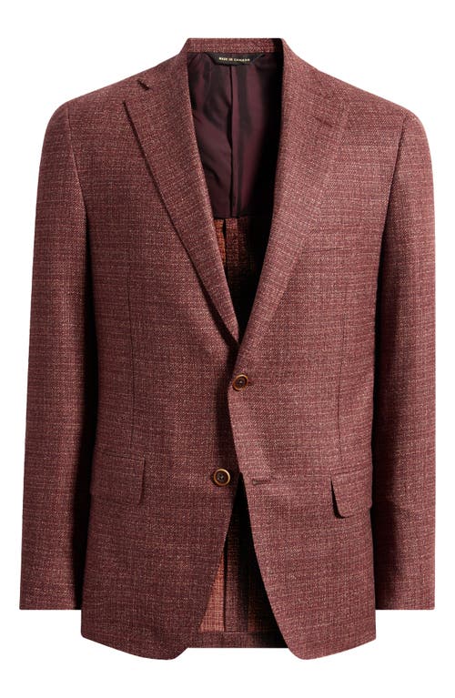 Shop Heritage Gold Rust Textured Solid Wool Sport Coat In Burgundy