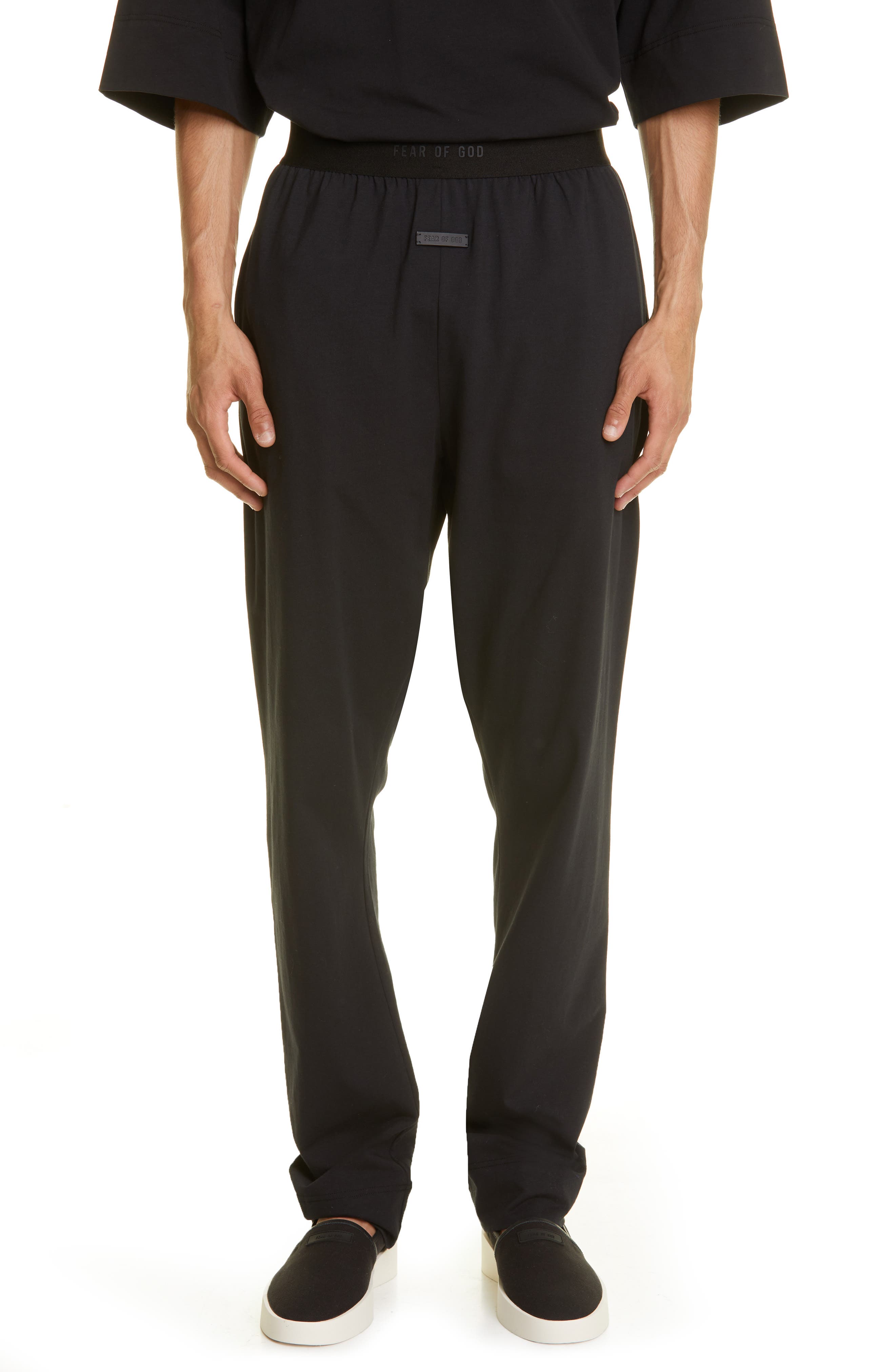 Fear of God Stretch Cotton Lounge Pants in Black at Nordstrom, Size X-Small
