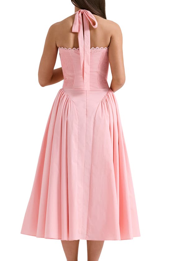 Shop House Of Cb Adabella Floral Pleated Halter Sundress In Pink Flared