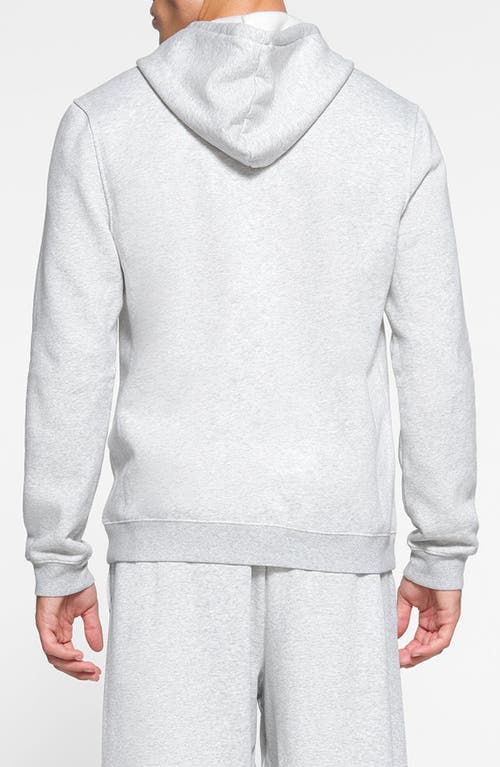 Skims Cotton Blend Pullover Hoodie In Light Heather Grey