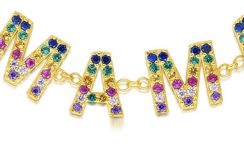 Sphera Milano Cz Mama Chain Bracelet In Gold Rainbow