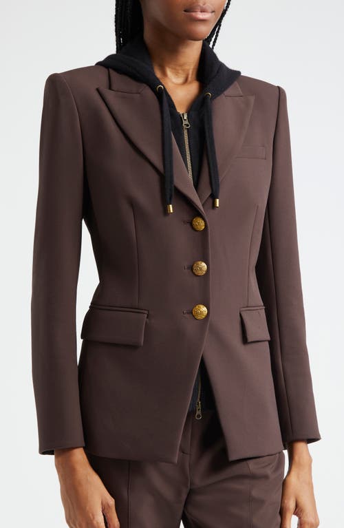 Shop Veronica Beard Orlane Dickey Jacket In Dark Chocolate