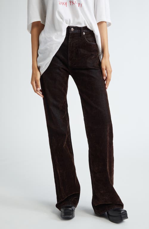 Shop R13 Jane Flare Jeans In Flocked Brown