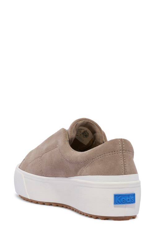 Keds Womens Suede Slip On Casual And Fashion Sneakers In Medium Beige Suede