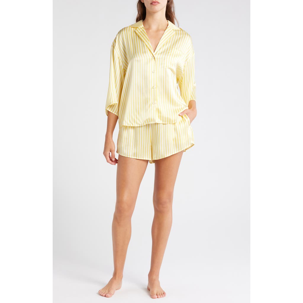 LUNYA LUNYA WASHABLE SILK BUTTON-UP SHORT PAJAMAS