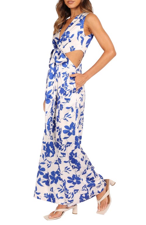 Petal And Pup Petal & Pup Lulu Floral Print Wide Leg Jumpsuit In Blue