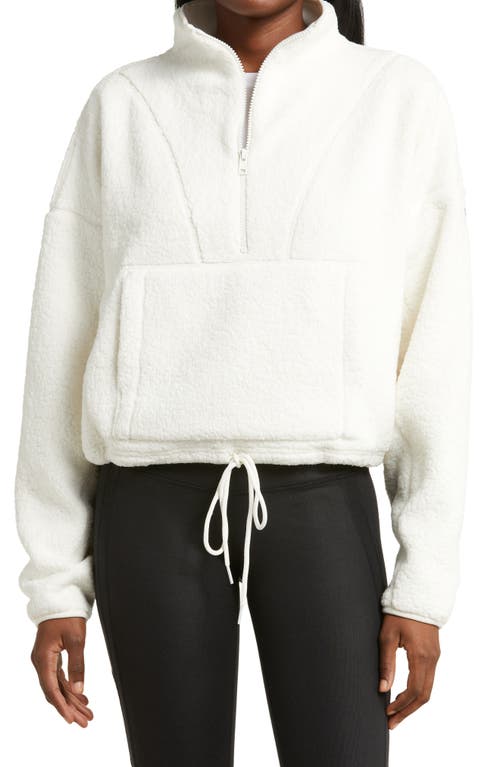 Alo Elysian High Pile Fleece Half Zip Pullover in Ivory