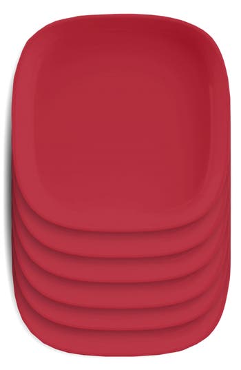 Tarhong Kids' 6-pack Square Plates In Red