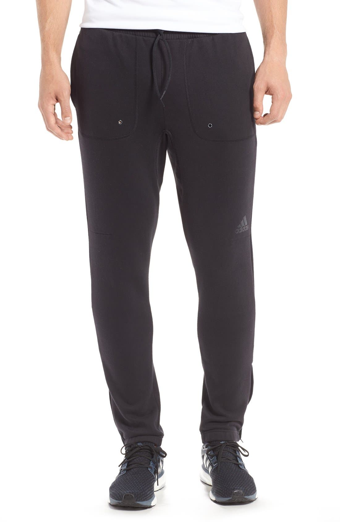 adidas men's post game fleece tapered pants