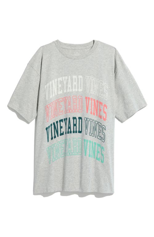 Shop Vineyard Vines Oversized Logo Graphic T-shirt In Grey Heather