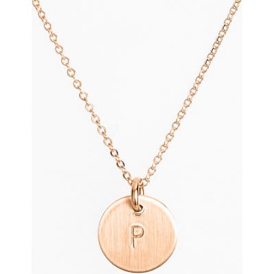 Nashelle 14K-Rose Gold Fill Initial Mini Disc Necklace
