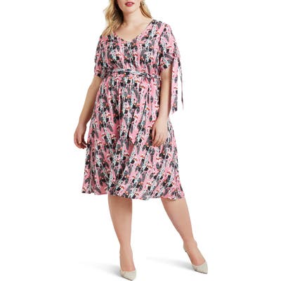 Plus Size Eloquii Toucan Print A-Line Dress, Pink
