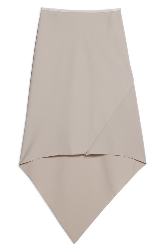 Shop Helmut Lang Scarf Hem Virgin Wool Maxi Skirt In Sand