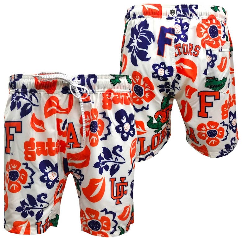 Wes & Willy Kids' Youth  White Florida Gators Allover Print Vault Tech Swim Trunks