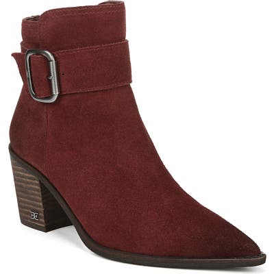 Sam Edelman Leonia Pointed Toe Bootie- Red