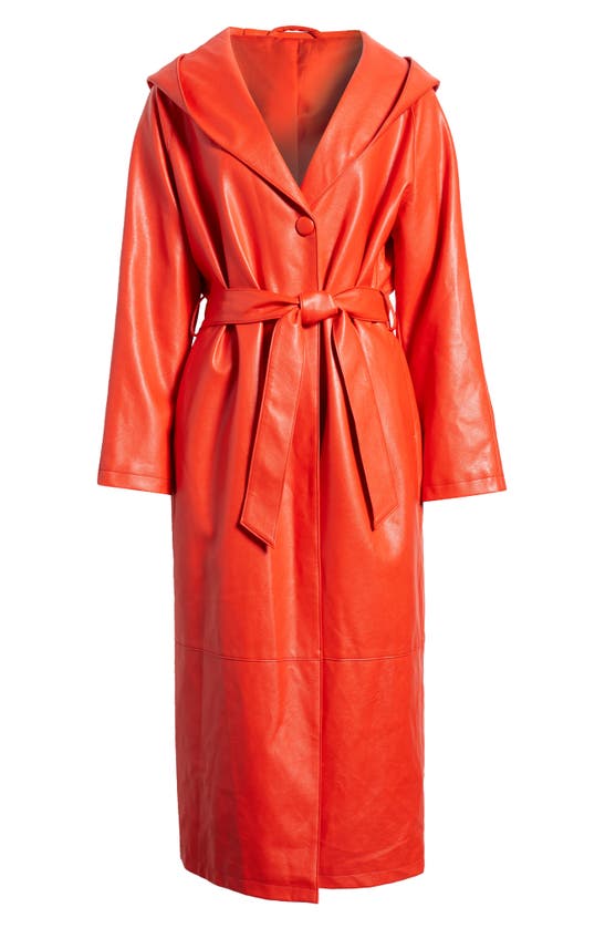 Azalea Wang Hooded Trench Coat In Red | ModeSens
