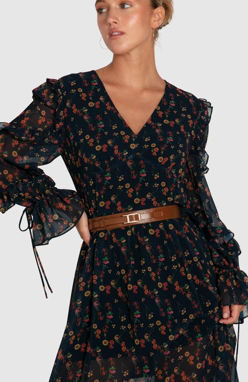 Belle & Bloom Come As You Are Floral Maxi Dress In Navy