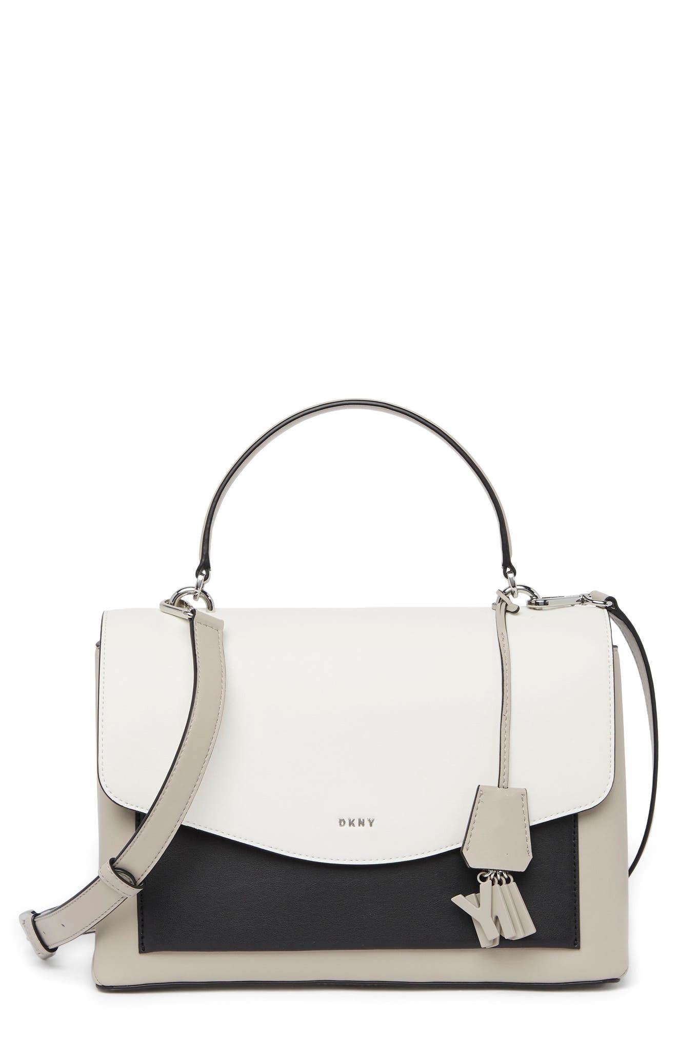 dkny lex leather top handle satchel