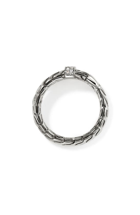 Shop John Hardy Spear Diamond Bypass Ring In Silver