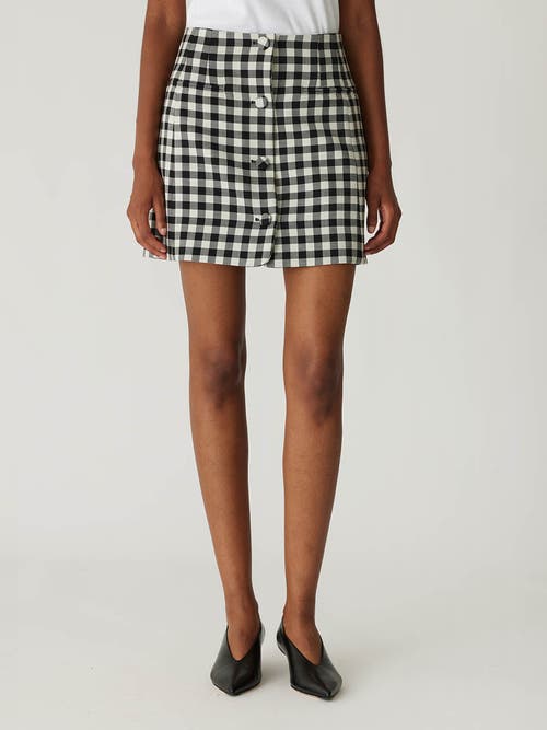REBECCA TAYLOR REBECCA TAYLOR PHILLIPA CHECK BUTTON FRONT SKIRT