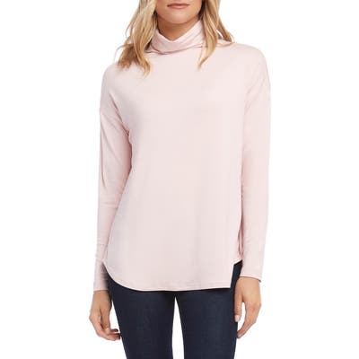 Karen Kane Funnel Neck Shirttail Top, Pink
