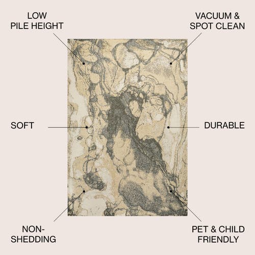 Jonathan Y Marmo Abstract Marbled Modern Area Rug In Gold/gray