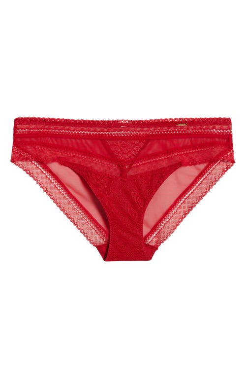 Chantelle Lingerie Festivite Cheeky Lace Bikini in Scarlet at Nordstrom, Size Small