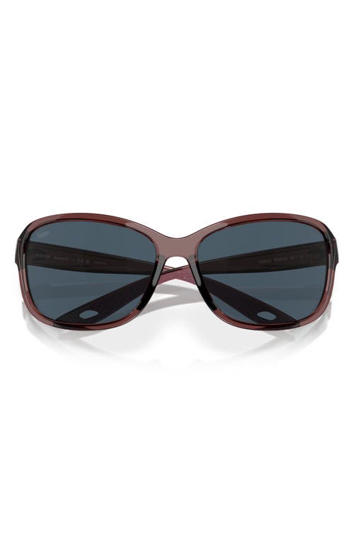 Costa Del Mar Seadrift 58mm Polarized Square Sunglasses In Brown/grey