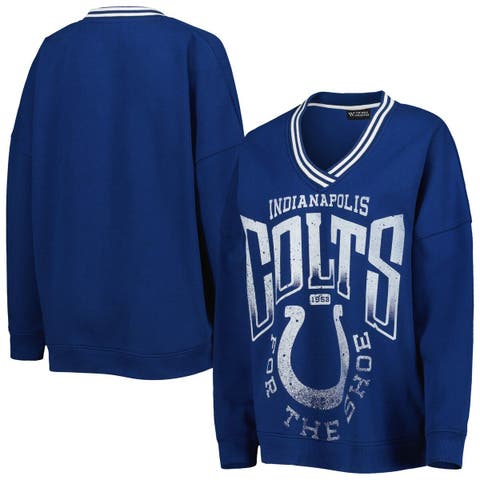 Men's The Wild Collective Royal Indianapolis Colts Camo Pullover Hoodie