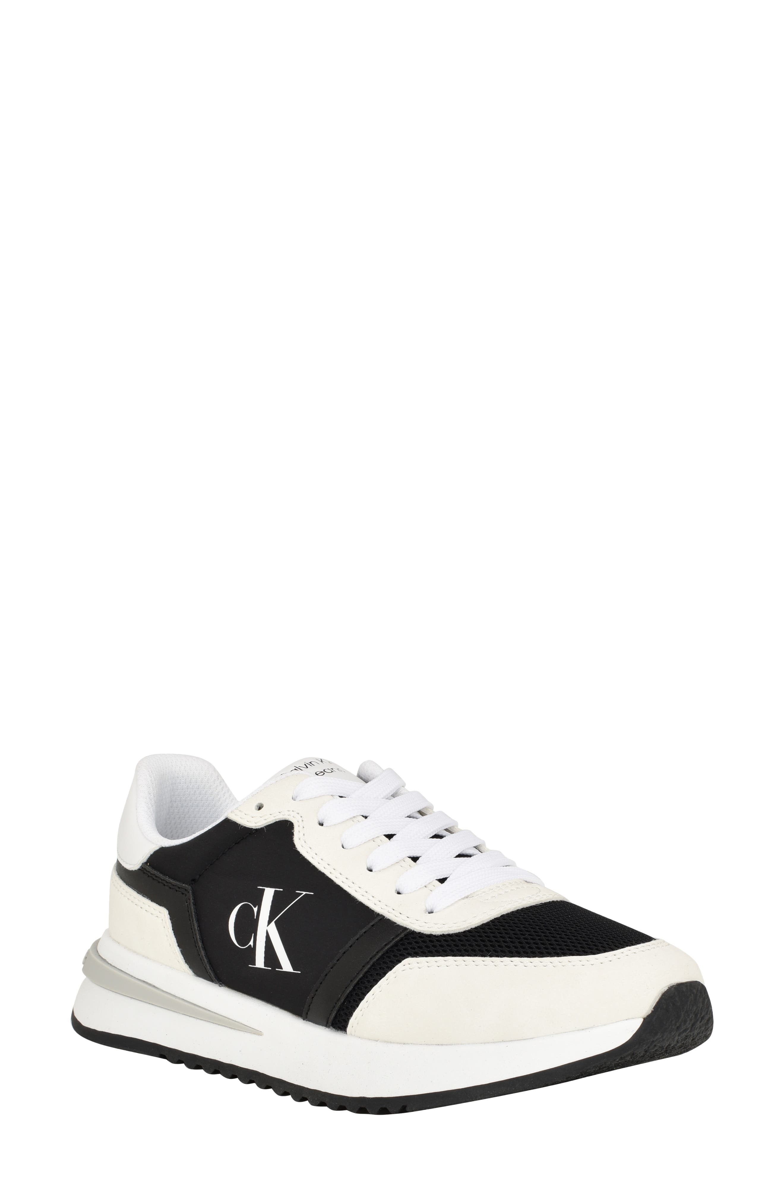 baskets runner sneaker lace up 0086 black bright white